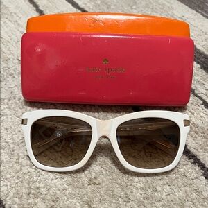 Kate Spade White Sunglasses with Vibrant Case